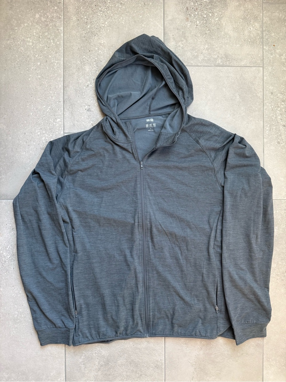 NWOT DRY-EX UV Protection Full-Zip Hooded Sweater Charcoal
